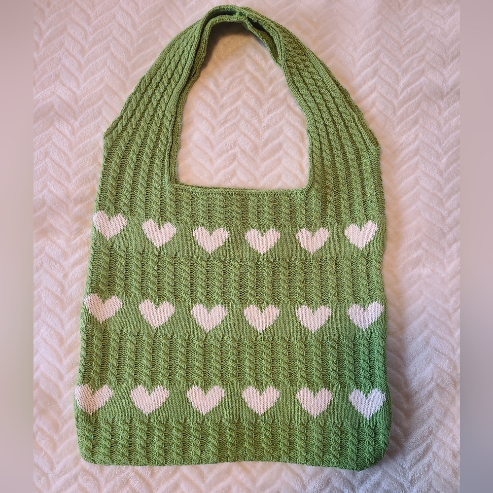 NWT GREEN COTTON BAG